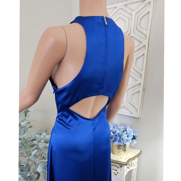 Jill Jill Stuart Cobalt Blue Open Back Sleeveless Midi Dress Size 6 - Picture 4 of 9